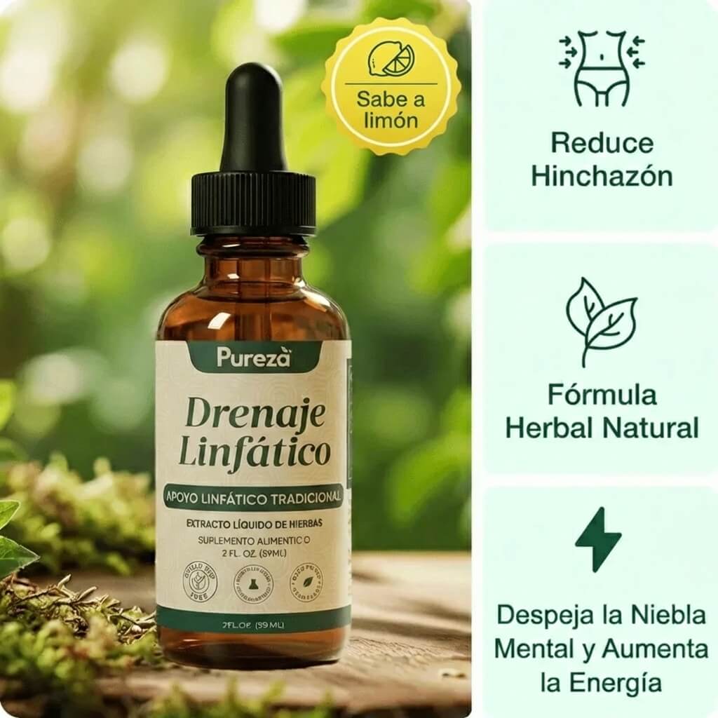 PurezaDrops™ | Drena Naturalmente la Hinchazón del Rostro, Abdomen y Piernas